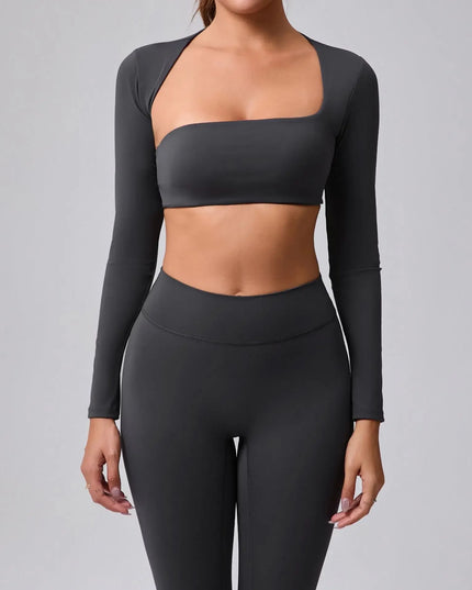 Women's Cut-Out Sport Top, Cropped, Asymmetric Square Neck