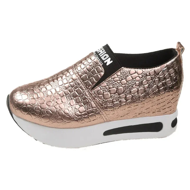 Casual Slip-On Platform Sneakers for Women – Non-Slip Thick Sole- Various Colors
