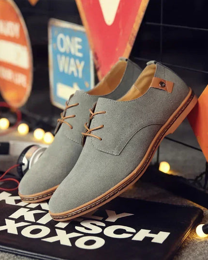 Men's Casual Faux Suede Lace-Up Shoes - Various Colors
