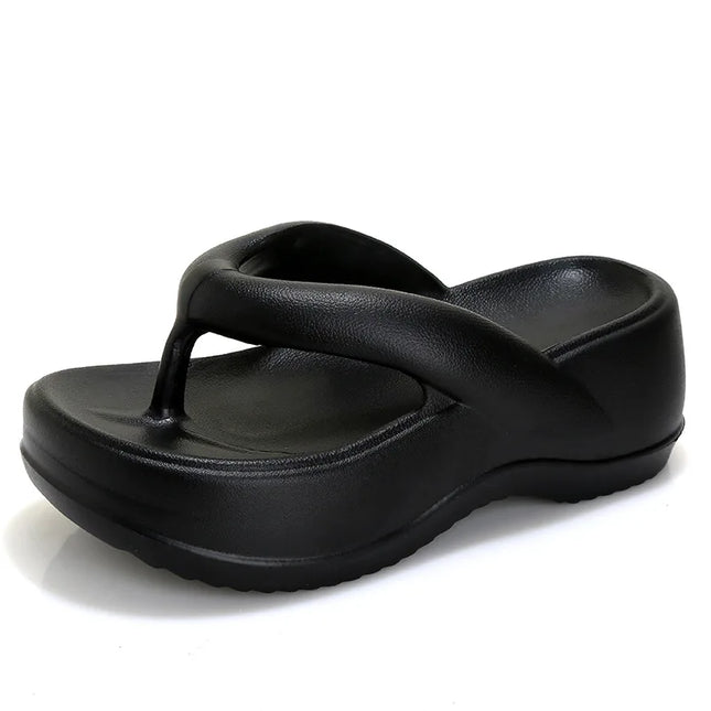 Women's Platform Flip Flops – Soft Sole EVA Slippers with Non-Slip Grip, Comfortable Slides