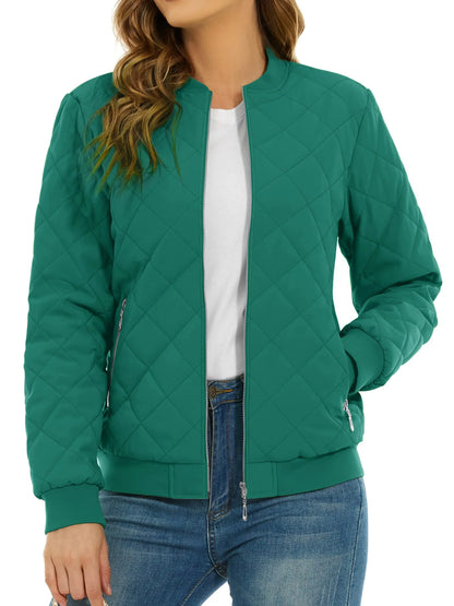 TACVASEN Women's Padded Warm Jacket – Diamond Quilted Zip-Up Winter Coat