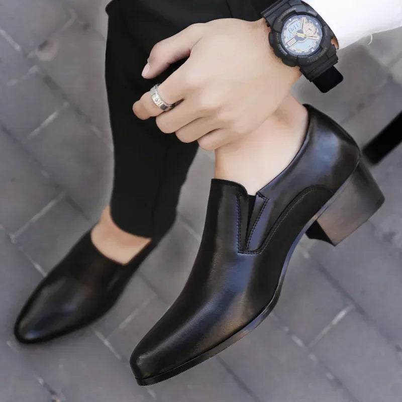 Men's Genuine Leather Dress Shoes – Pointed Toe Leather Shoes for Men
