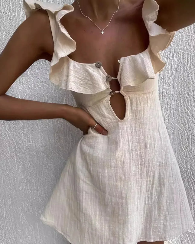Women's Ruffled Strap Mini Dress