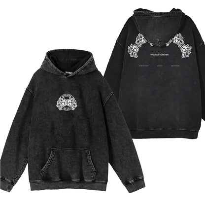 Men's Vintage Washed Printed Hoodie