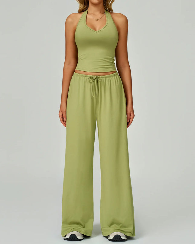Women's 2/3PCS Cropped Sweater Vest & Loose Sweatpants Set