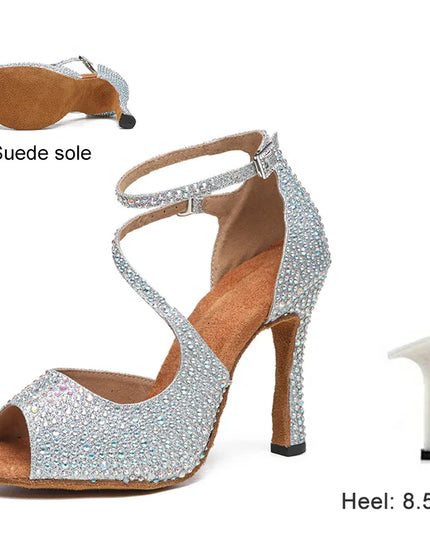 DKZSYIM Women’s Rhinestone High Heels