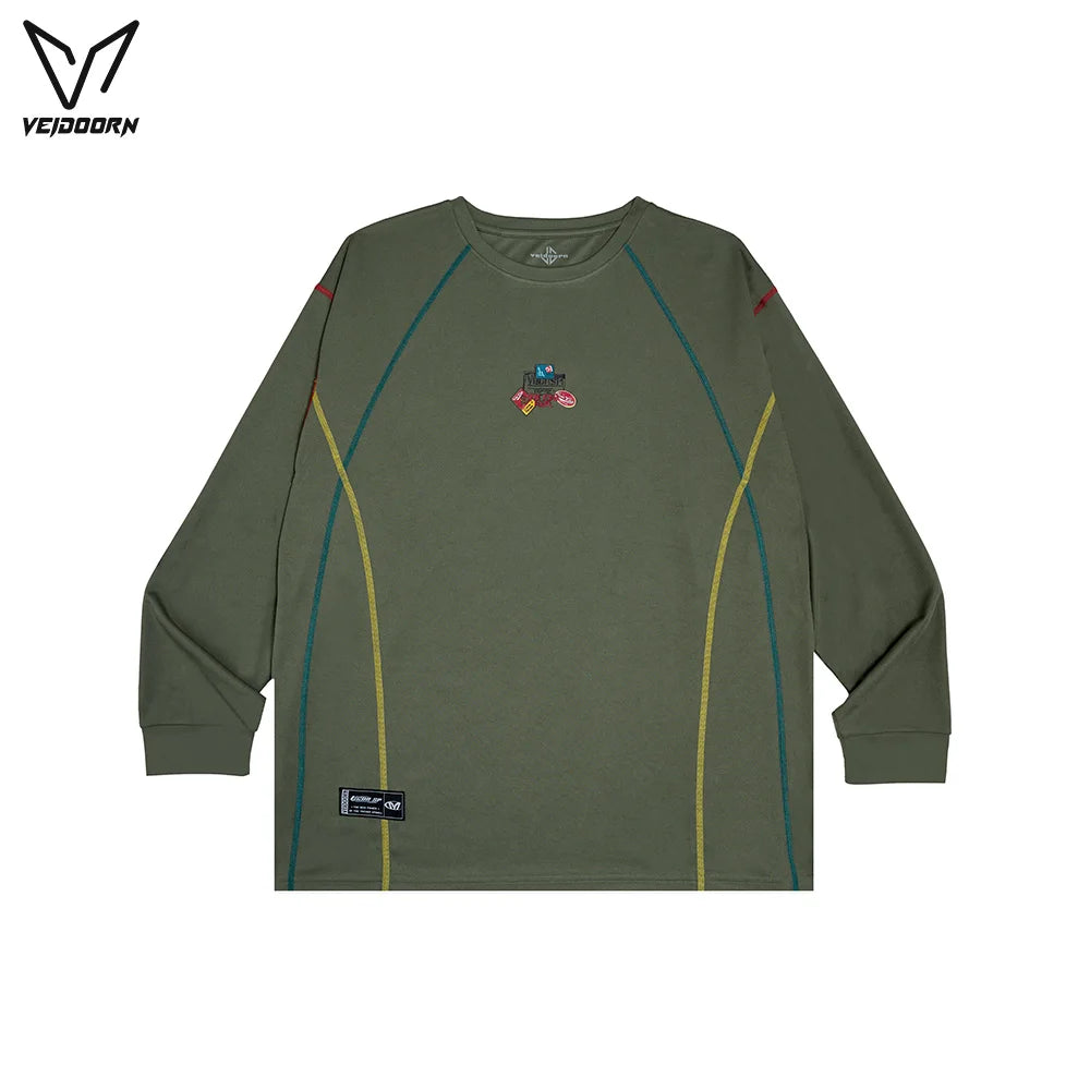 Veidoorn Men's Breathable Long Sleeve Athletic Sweater - Loose Fit, Comfortable Men's Sportswear