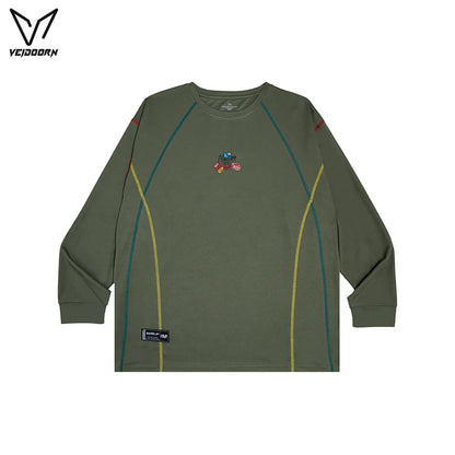 Veidoorn Men's Breathable Long Sleeve Athletic Sweater - Loose Fit, Comfortable Men's Sportswear