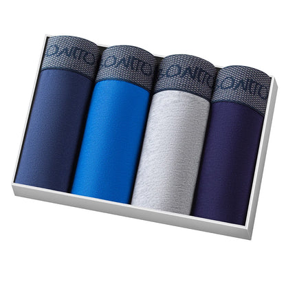 Men's Cotton Boxer Shorts - 4-Pack Comfortable Underwear for All-Day Wear