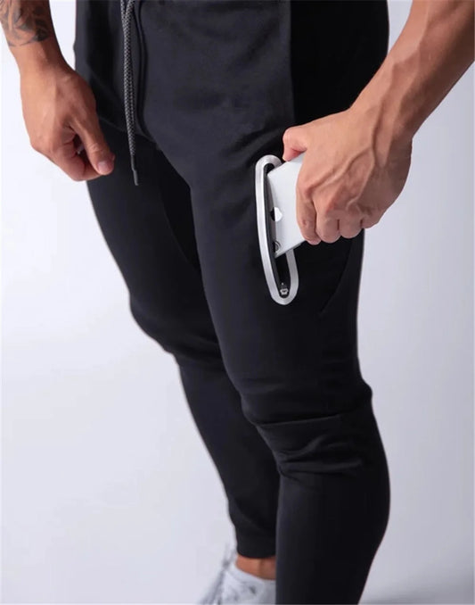 Men's Slim Fit Cotton Sweatpants with Elastic Drawstring Waist
