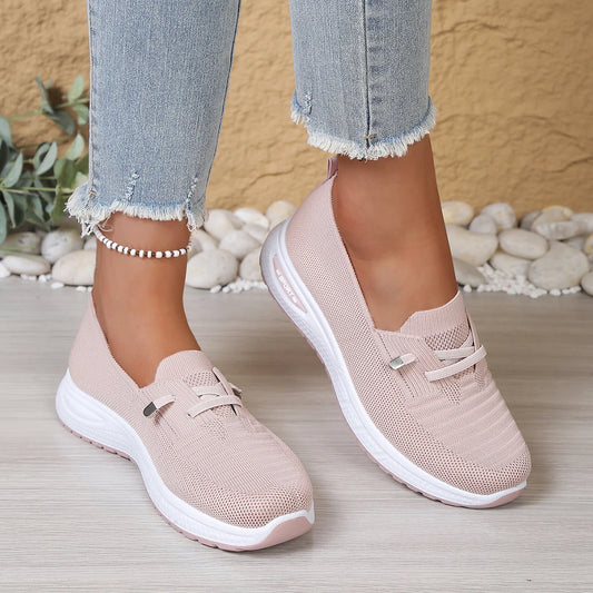 Women's Mesh Casual Slip-On Sneakers with Soft Sole and Lightweight Comfort