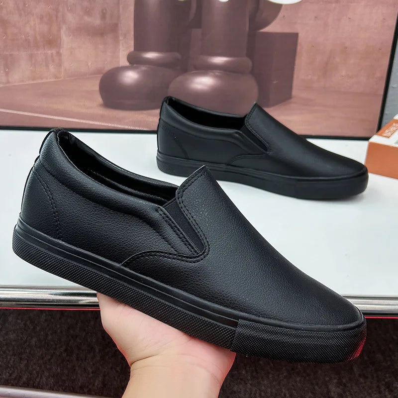 Men's Faux Leather Slip-On Sneakers