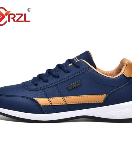 Men's Faux Leather Sneakers - Non-Slip Design - Various Colors