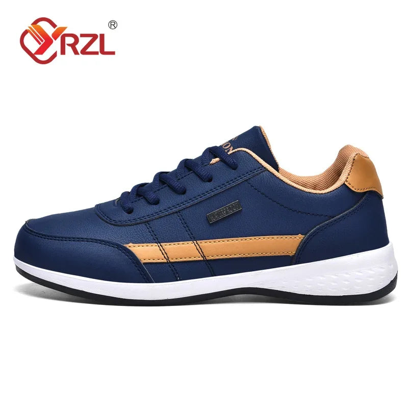 Men's Faux Leather Sneakers - Non-Slip Design - Various Colors