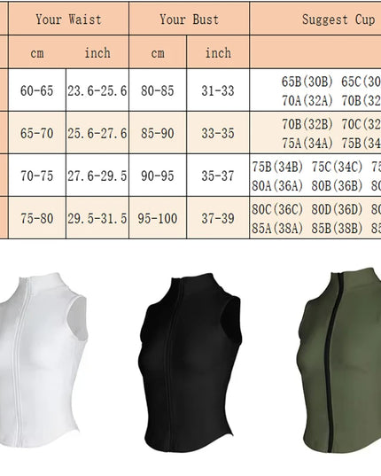 Women's Sleeveless Zip-Up Athletic Sweat Vest Jacket - Various Colors