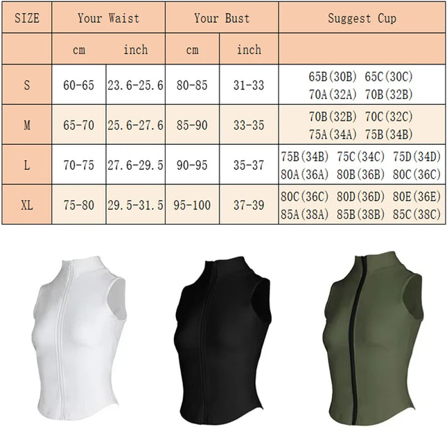 Women's Sleeveless Zip-Up Athletic Sweat Vest Jacket - Various Colors