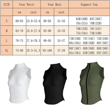 Women's Sleeveless Zip-Up Athletic Sweat Vest Jacket - Various Colors