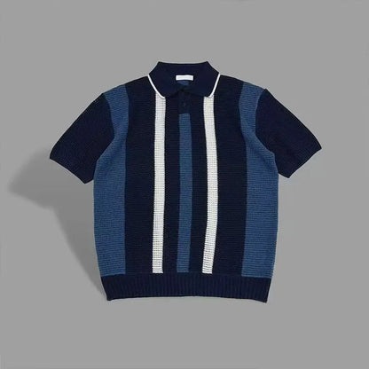 Men's Loose Breathable Knitted Polo T-Shirt