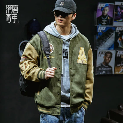 Men's Embroidered Baseball Jacket – Stylish & Classic Outerwear for Men