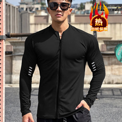 Men's Quick-Dry Long Sleeve Compression Jacket - Performance Activewear for Enhanced Mobility