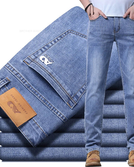 Men's Slim Fit Jeans - Stylish Casual Stretch Denim Pants for Men