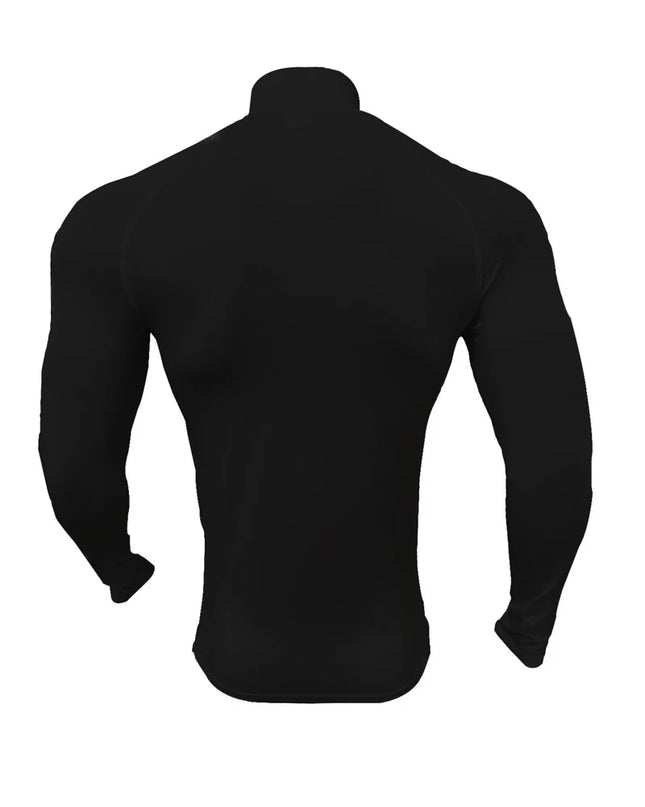 Men's Compression Elastic Long Sleeve Half-Zip High-Neck Sweater