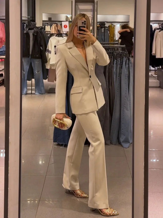 TRAFZA Women's Blazer & Pants Set - Single Piece Available