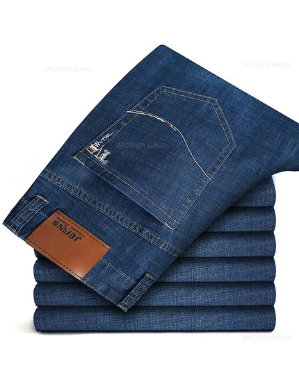 Men's Slim Fit Straight Leg Jeans - Classic Casual Denim Pants for Men