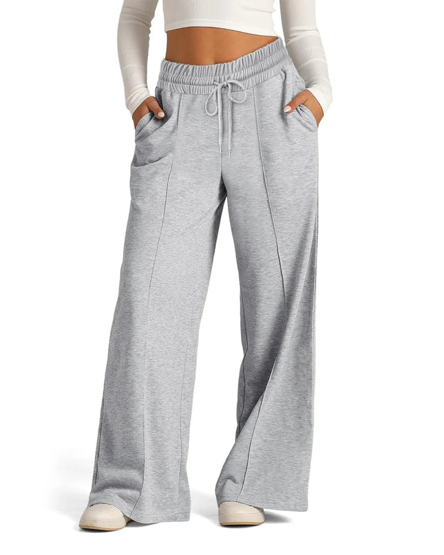 Women's Wide Leg Straight Pants with Drawstring