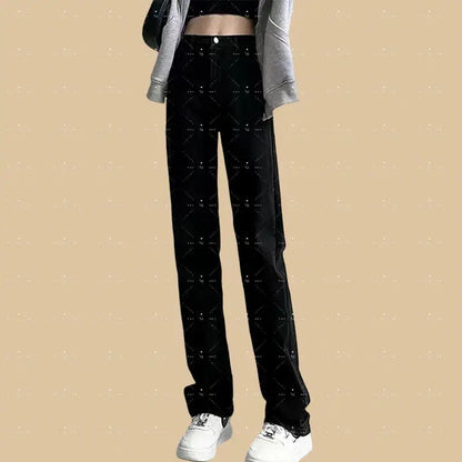 Vintage High-Waisted Embroidered Jeans for Women