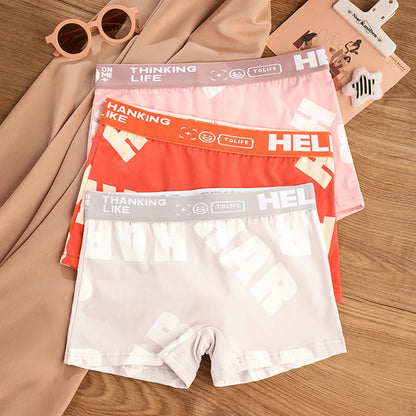 3PCS Women's Cotton Soft Letter Print Panties Set – Comfortable Female Underwear
