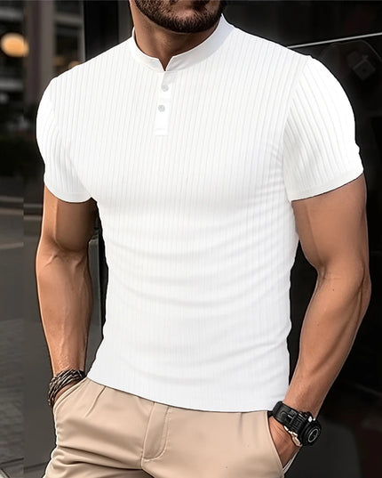 Men's Breathable Button-Up T-Shirt