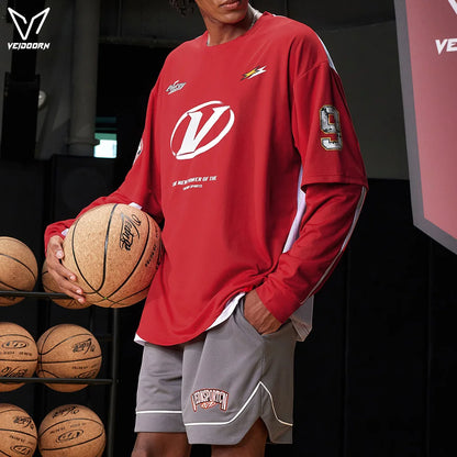 Veidoorn Men's Long Sleeve Athletic Workout Sweater – Comfortable Activewear for Men