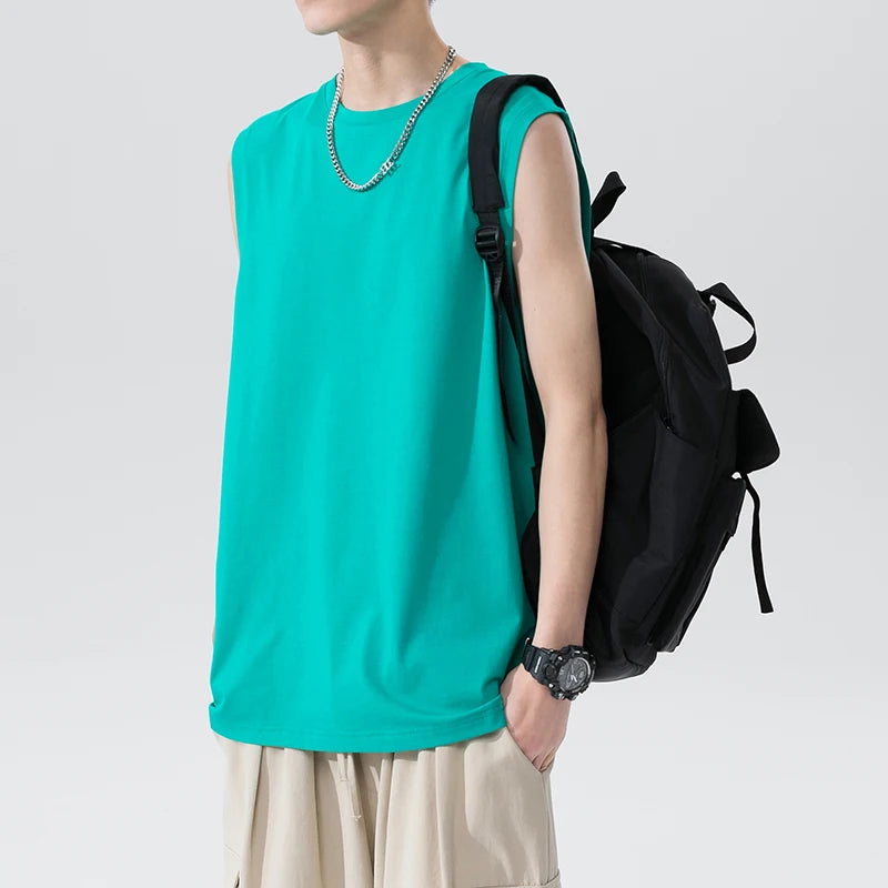 Men's Loose Casual Cotton Tank Tops - Breathable & Comfortable Apparel