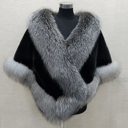 Women's Faux Fur Shawl Jacket - Thick, Warm, and Stylish Faux Fur Wrap
