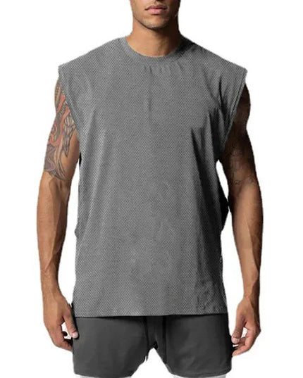 Men's Open Side Cut-Off Vest - Gym Tank Top for Men