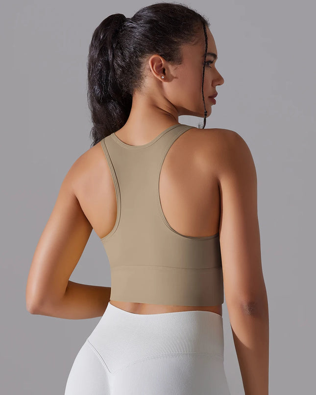 Nylon Women's Sports Bra - Stretchy Elastic Fitness Top - Various Colors