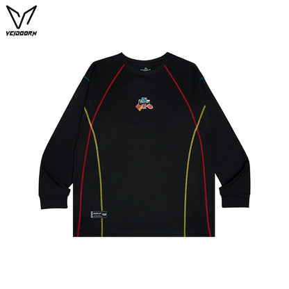 Veidoorn Men's Breathable Long Sleeve Athletic Sweater - Loose Fit, Comfortable Men's Sportswear