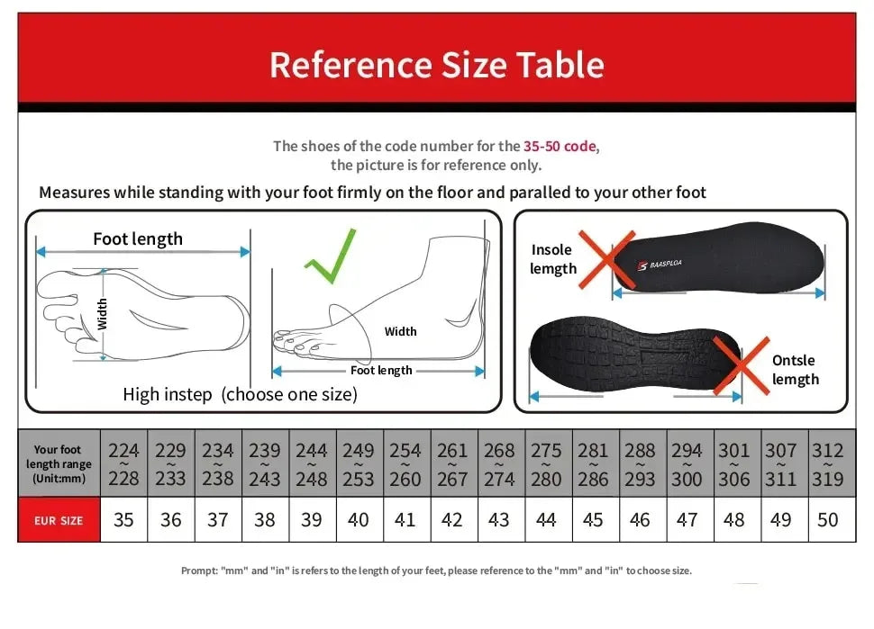 Baasploa Men's Lightweight Sneakers - Breathable, Non-Slip Designer Shoes