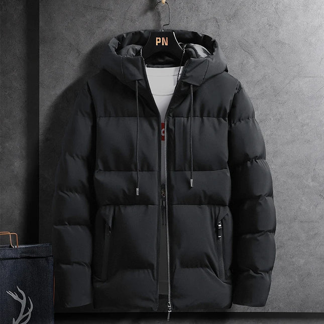 Men's Cotton Padded Hooded Parka Jacket – Warm, Stylish Winter Outerwear for Men