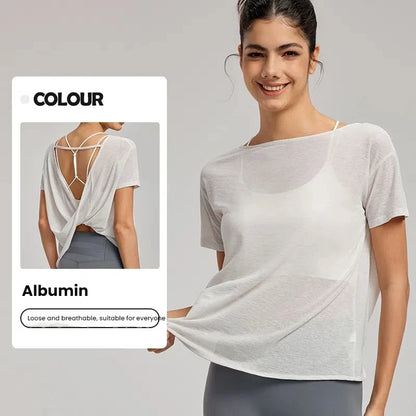 Women's Lightweight Loose-Fit Breathable Sheer Mesh Top