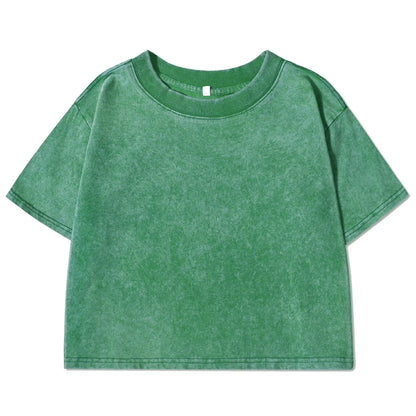 Women's Slim Fit Washed Cropped T-Shirt