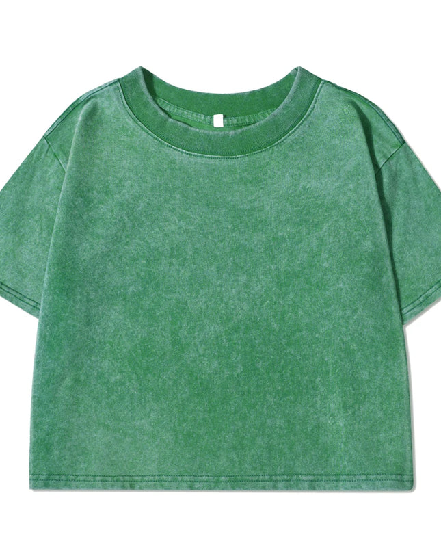 Women's Slim Fit Washed Cropped T-Shirt