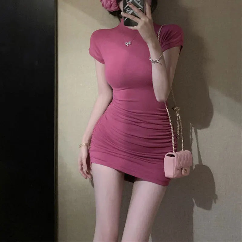 Elegant Short Sleeve Sheath Mini Dress for Women