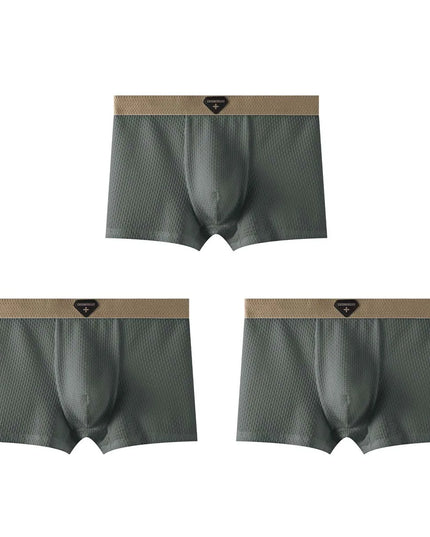 3-Pack Men's Ice Silk Boxers - Cool, Breathable, and Comfortable