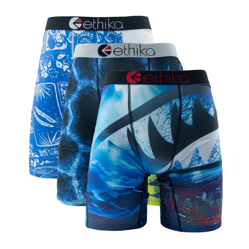 ETHIKA Men's 3-Pack Breathable Boxer Briefs Underwear