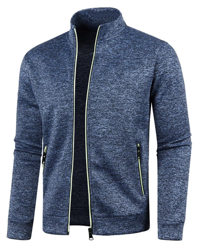 Men's Long Sleeve Zipper Knit Sweater Jacket - Various Colors