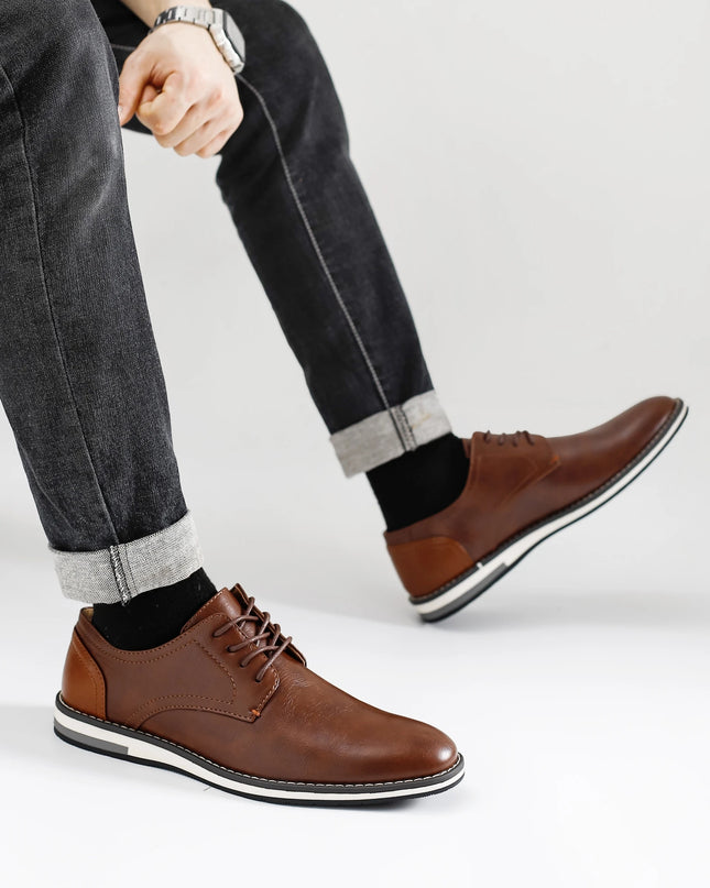Men's Faux Leather Lace-Up Shoes