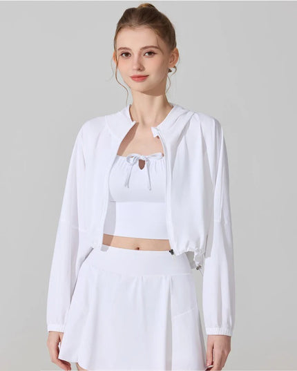 Women's Activewear Cropped Jacket - Breathable & Quick-Drying