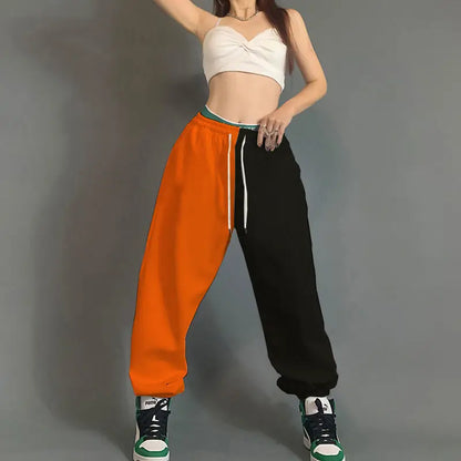 High Waist Women's Cotton Sweatpants with Letter Print